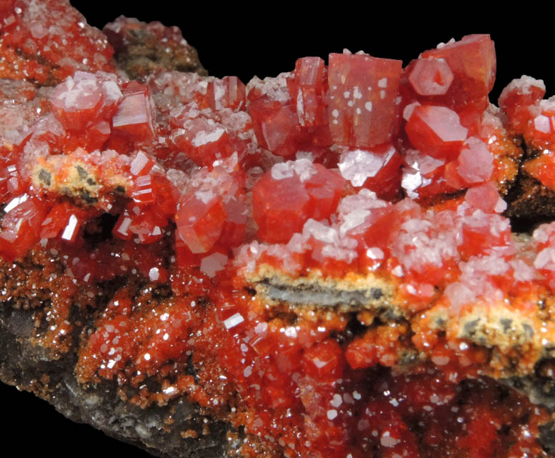 Vanadinite with Calcite from North Geronimo Mine, La Paz County, Arizona