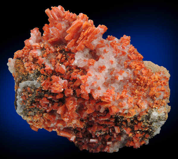 Vanadinite and Calcite from Grey Horse Mine, Dripping Springs Mountains, Pinal County, Arizona