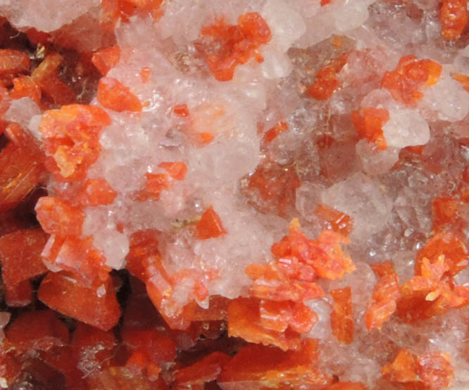 Vanadinite and Calcite from Grey Horse Mine, Dripping Springs Mountains, Pinal County, Arizona