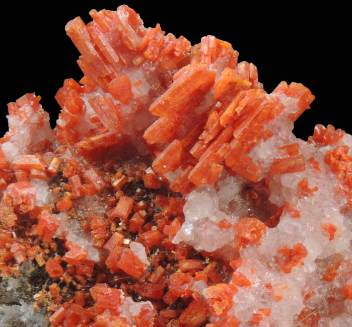 Vanadinite and Calcite from Grey Horse Mine, Dripping Springs Mountains, Pinal County, Arizona