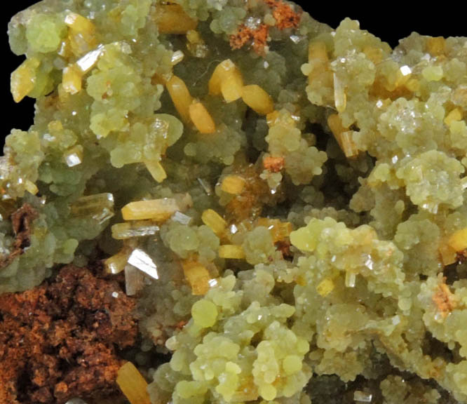 Mimetite with Wulfenite from Mina Ojuela, Mapimi, Durango, Mexico