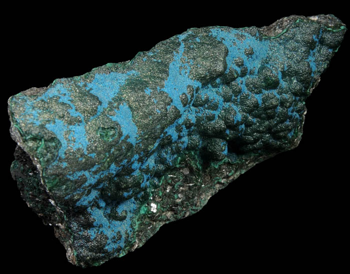 Cornetite on Malachite from L'Etoile du Congo Mine, Lubumbashi, Katanga Copperbelt, Haut-Katanga Province, Democratic Republic of the Congo (Type Locality for Cornetite)