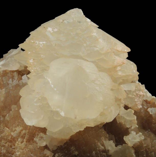 Calcite over Calcite from near Fowler, Otero County, Colorado