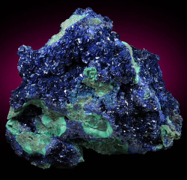 Azurite with Malachite from Liufengshan Mine, Guichi, Anhui Province, China