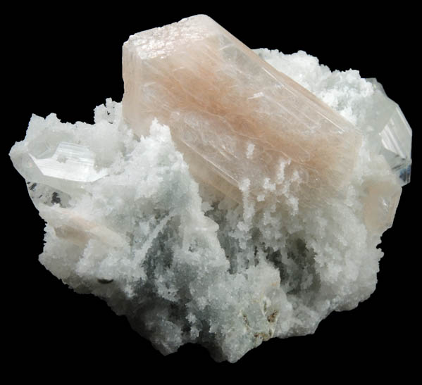 Stilbite and Apophyllite on Quartz from Pune District, Maharashtra, India