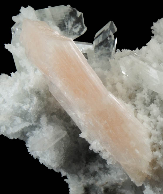 Stilbite and Apophyllite on Quartz from Pune District, Maharashtra, India