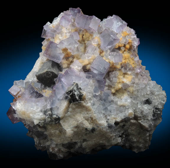 Fluorite, Quartz, Galena, Anglesite from Royal Flush Mine, Hansonburg District, 8.5 km south of Bingham, Socorro County, New Mexico