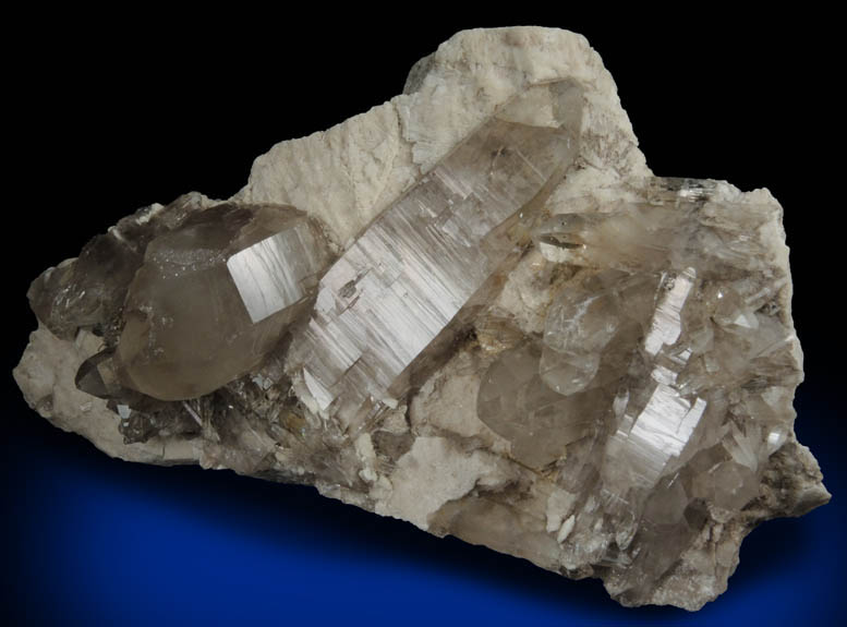 Quartz var. Smoky on Microcline from North Moat Mountain, Bartlett, Carroll County, New Hampshire