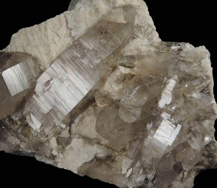 Quartz var. Smoky on Microcline from North Moat Mountain, Bartlett, Carroll County, New Hampshire