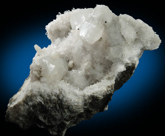 Heulandite, Calcite, Stilbite on Quartz from Prospect Park Quarry, Prospect Park, Passaic County, New Jersey