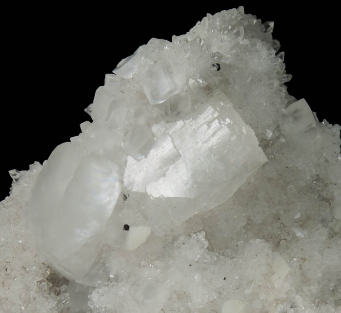 Heulandite, Calcite, Stilbite on Quartz from Prospect Park Quarry, Prospect Park, Passaic County, New Jersey