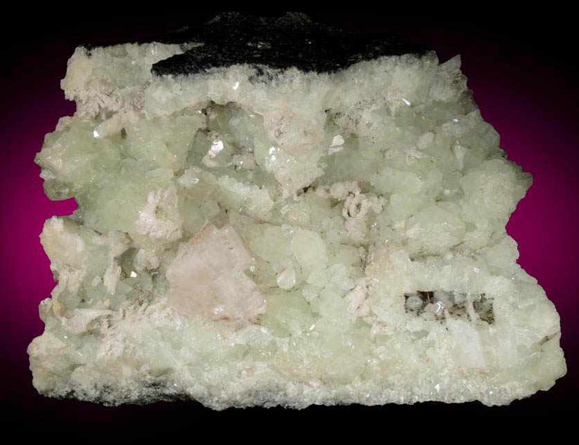 Datolite with Calcite and Apophyllite from Roncari Quarry, East Granby, Hartford County, Connecticut