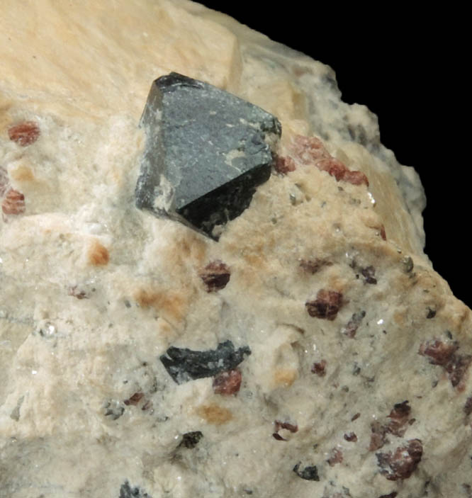 Gahnite with Almandine Garnet from Davis Mine, Rowe, Franklin County, Massachusetts