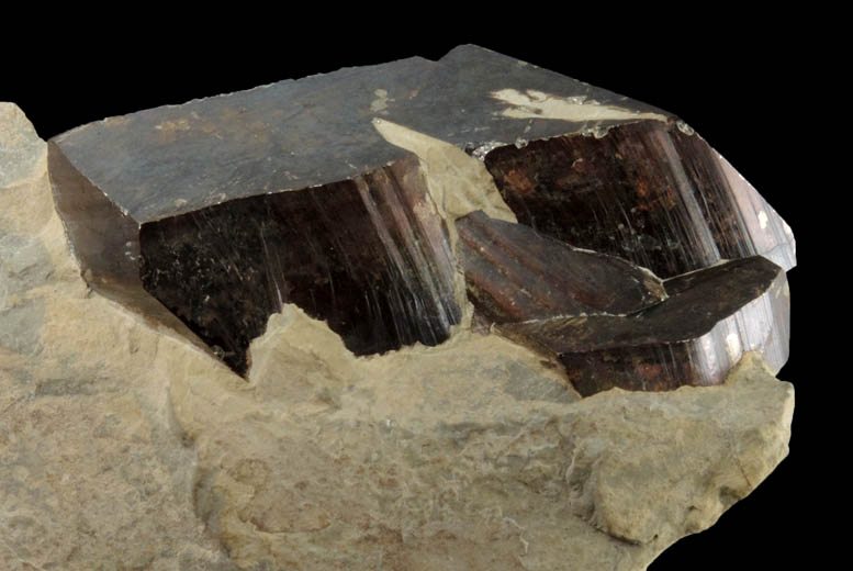 Pyrite (distorted crystals) with Goethite coating from Extertal, Ostwestfalen, Nordrhein-Westfalen, Germany