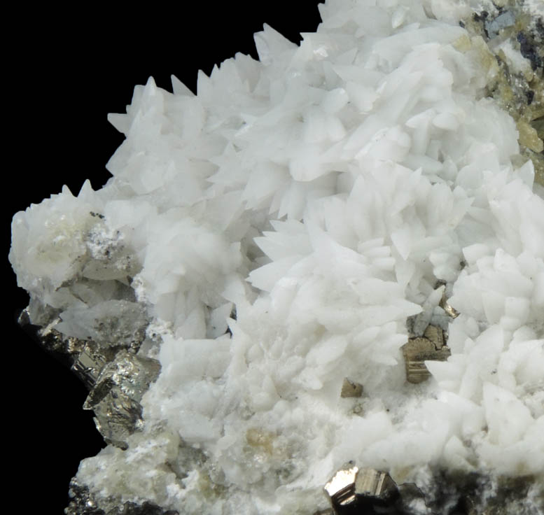 Calcite over Pyrite from Casapalca District, Huarochiri Province, Lima Department, Peru