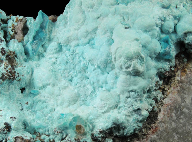 Smithsonite on Rosasite from Kelly Mine, Magdalena District, Socorro County, New Mexico