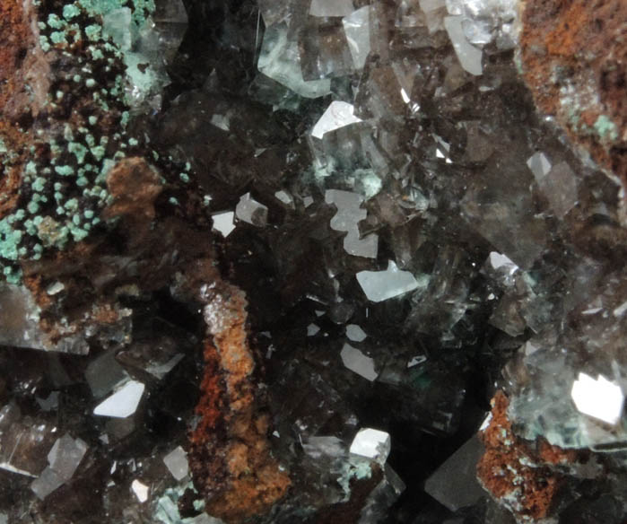 Rosasite with Calcite from Santa Eulalia District, Aquiles Serdn, Chihuahua, Mexico