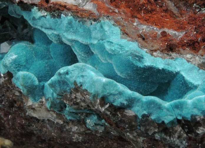 Rosasite with Calcite from Santa Eulalia District, Aquiles Serdn, Chihuahua, Mexico