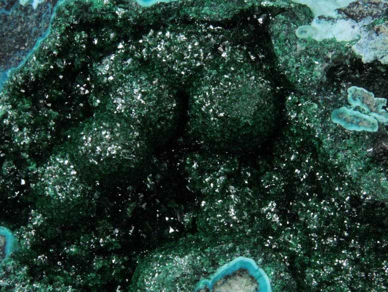 Malachite on Chrysocolla from L'Etoile du Congo Mine, Lubumbashi, Katanga Copperbelt, Haut-Katanga Province, Democratic Republic of the Congo