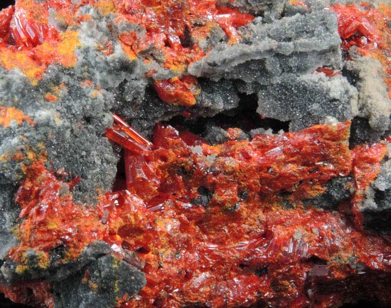 Realgar from Getchell Mine, Humboldt County, Nevada