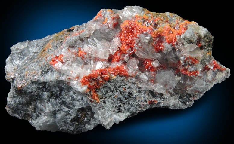 Realgar with Calcite from Manhattan Mine, Nye County, Nevada