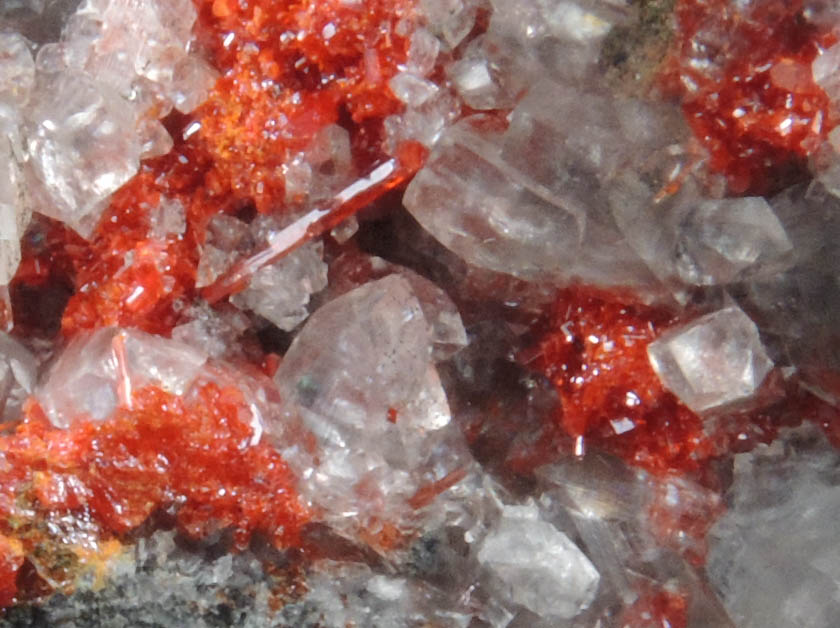 Realgar with Calcite from Manhattan Mine, Nye County, Nevada