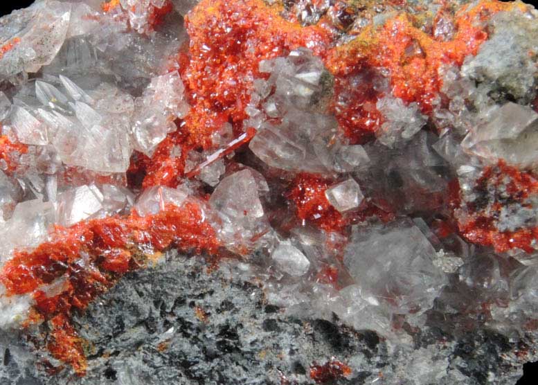 Realgar with Calcite from Manhattan Mine, Nye County, Nevada