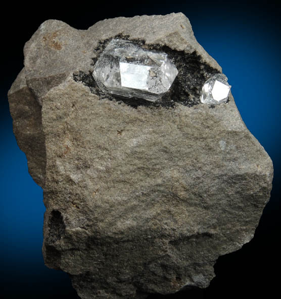 Quartz var. Herkimer Diamond in dolostone cavity from Ace of Diamonds Mine, Middleville, Herkimer County, New York