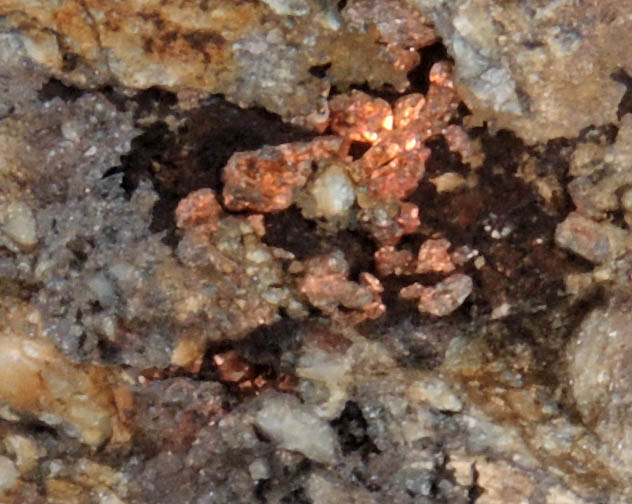 Copper crystals in Quartz from Bisbee, Warren District, Cochise County, Arizona