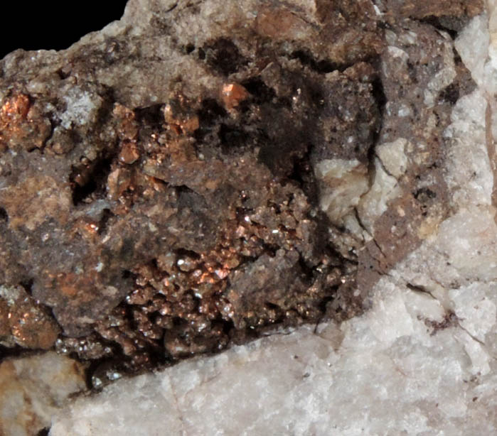 Copper crystals in Quartz from Bisbee, Warren District, Cochise County, Arizona