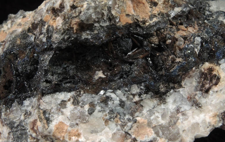 Braunite on Pyrolusite from Gremmelsbach, near Triberg, Schwarzwald, Baden-Wrttemberg, Germany