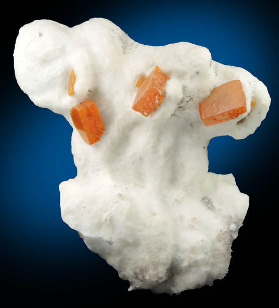 Wulfenite on Calcite-Aragonite from Sierra de Los Lamentos, Chihuahua, Mexico