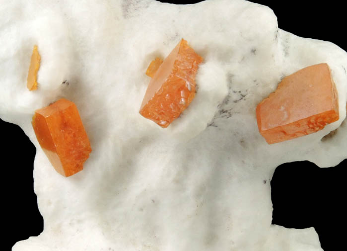 Wulfenite on Calcite-Aragonite from Sierra de Los Lamentos, Chihuahua, Mexico