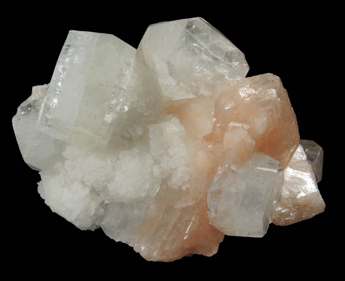 Apophyllite on Stilbite from Pune District, Maharashtra, India