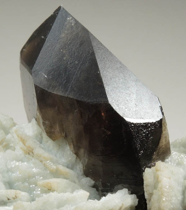 Quartz var. Smoky Quartz (Dauphiné Law Twins), Microcline, Albite from Government Pit, south of Moat Mountain, Albany, Carroll County, New Hampshire