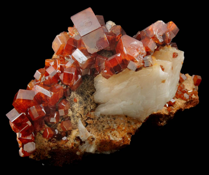 Vanadinite with Barite from Mibladen, Haute Moulouya Basin, Zeida-Aouli-Mibladen belt, Midelt Province, Morocco