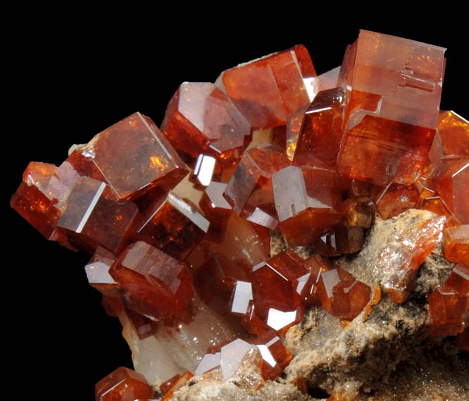 Vanadinite with Barite from Mibladen, Haute Moulouya Basin, Zeida-Aouli-Mibladen belt, Midelt Province, Morocco