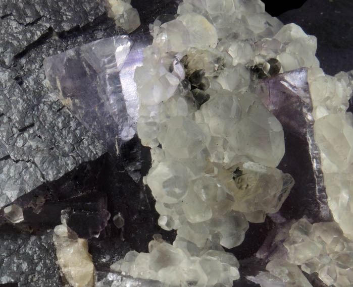 Fluorite with Calcite from Denton Mine, Harris Creek District, Hardin County, Illinois