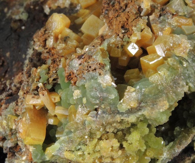 Wulfenite with Mimetite from Mina Ojuela, San Juan Poniente Vein, Level 6, Mapimi, Durango, Mexico