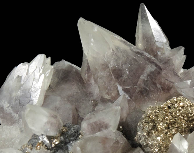 Calcite with Pyrite over Sphalerite from Santa Eulalia District, Aquiles Serdán, Chihuahua, Mexico