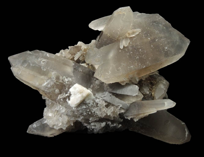 Quartz var. Smoky on Albite from North Moat Mountain, Bartlett, Carroll County, New Hampshire