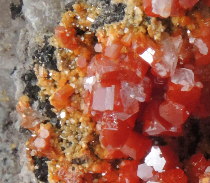 Vanadinite with Calcite from North Geronimo Mine, La Paz County, Arizona