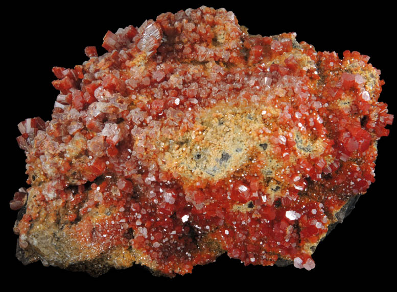 Vanadinite with Calcite from North Geronimo Mine, La Paz County, Arizona