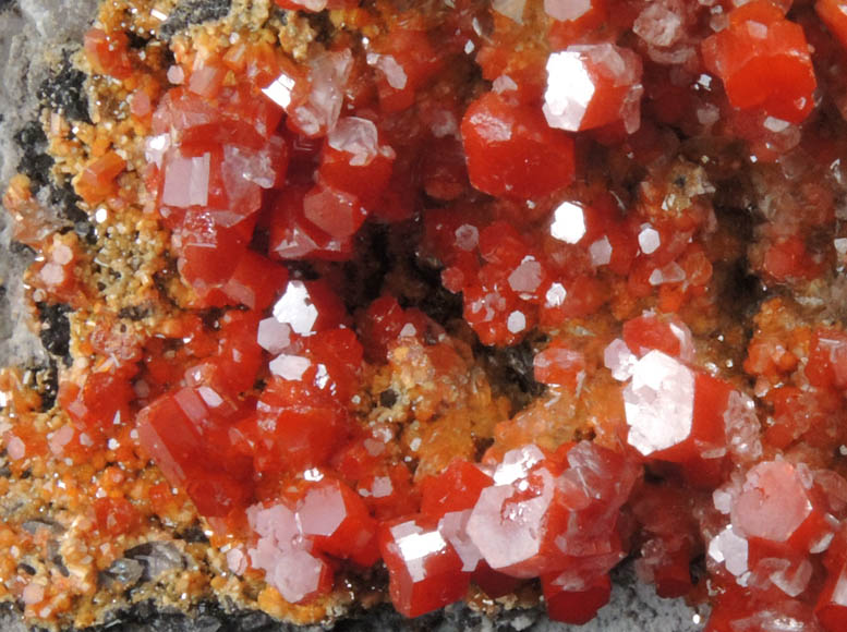 Vanadinite with Calcite from North Geronimo Mine, La Paz County, Arizona