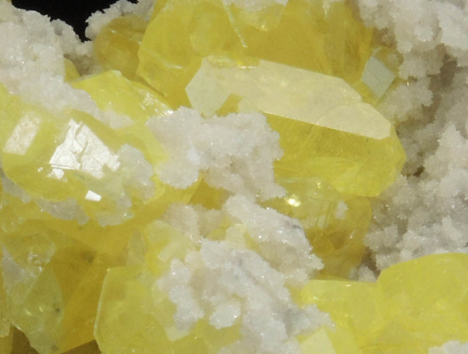 Sulfur over Aragonite from Cianciana, Agrigento Province, Sicily, Italy