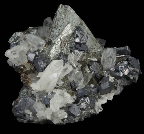 Tetrahedrite, Quartz, Galena from Casapalca District, Huarochiri Province, Lima Department, Peru