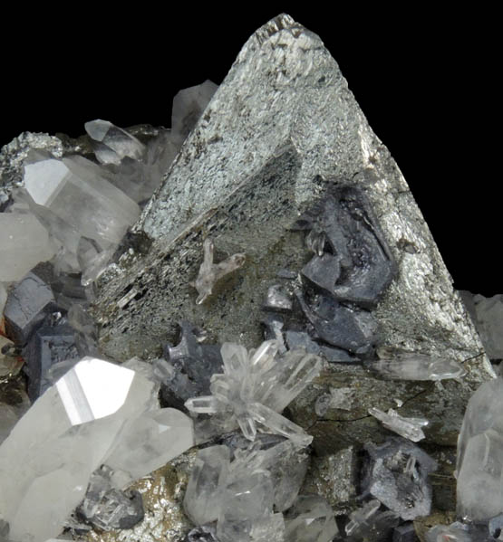 Tetrahedrite, Quartz, Galena from Casapalca District, Huarochiri Province, Lima Department, Peru