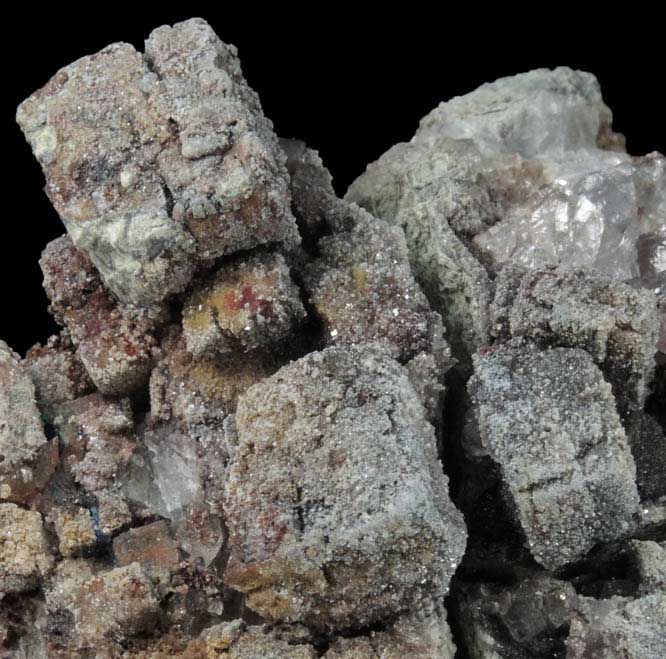 Anglesite pseudomorphs after Galena with Linarite from Hansonburg District, 8.5 km south of Bingham, Socorro County, New Mexico