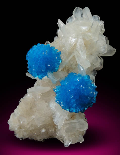 Cavansite on Stilbite-Ca from Dhoot Quarry, Wagholi, Maharashtra, India