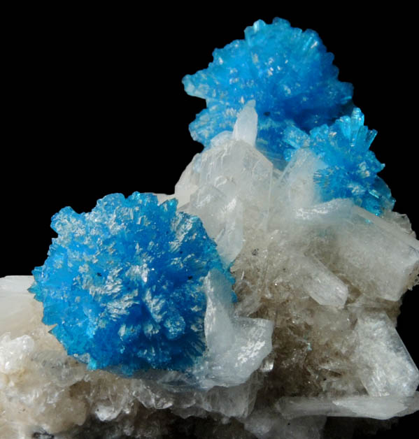 Cavansite on Stilbite-Ca from Dhoot Quarry, Wagholi, Maharashtra, India